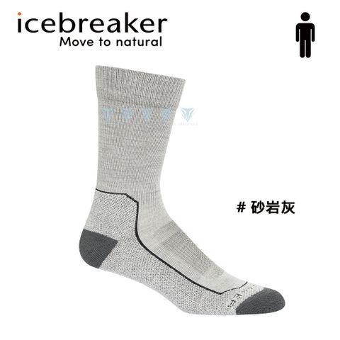 icebreaker IB105103 男 中筒薄毛圈健行襪-砂岩灰