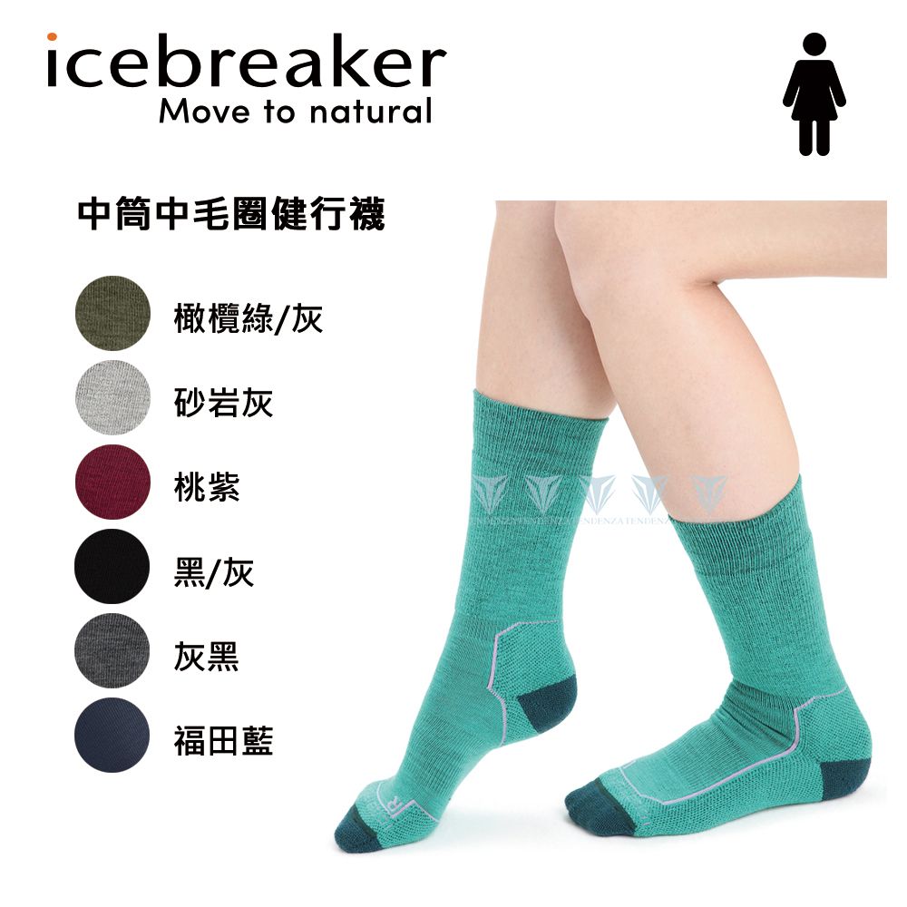 icebreaker IB105097 女 中筒中毛圈健行襪