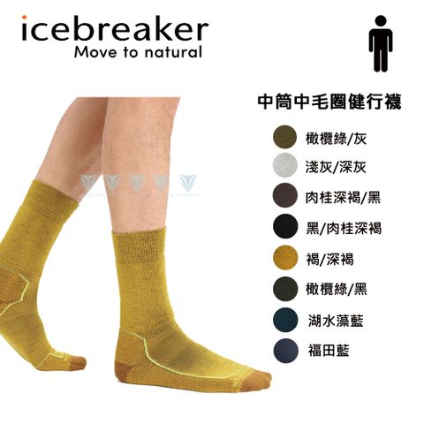 icebreaker IB105101 男 中筒中毛圈健行襪