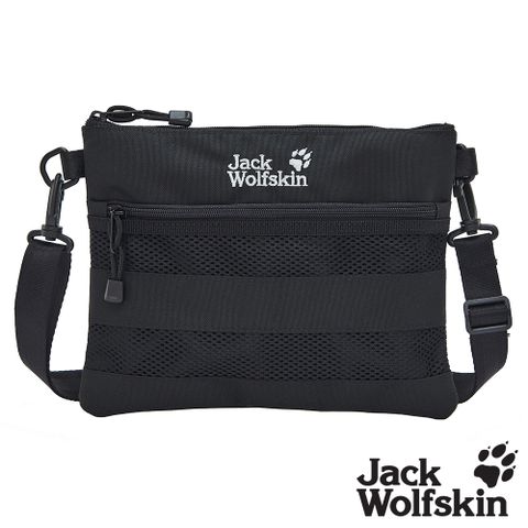 【Jack wolfskin 飛狼】LeiSure 拼接耐磨休閒側背包 旅遊小包 (黑色)