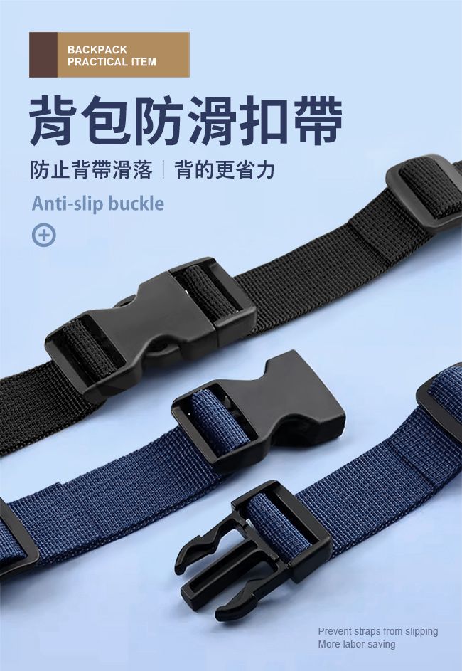 BACKPACK PRACTICAL ITEM背包防滑扣帶防止背帶滑落|背的更省力Anti-slip buckle+Prevent straps from slippingMore labor-saving
