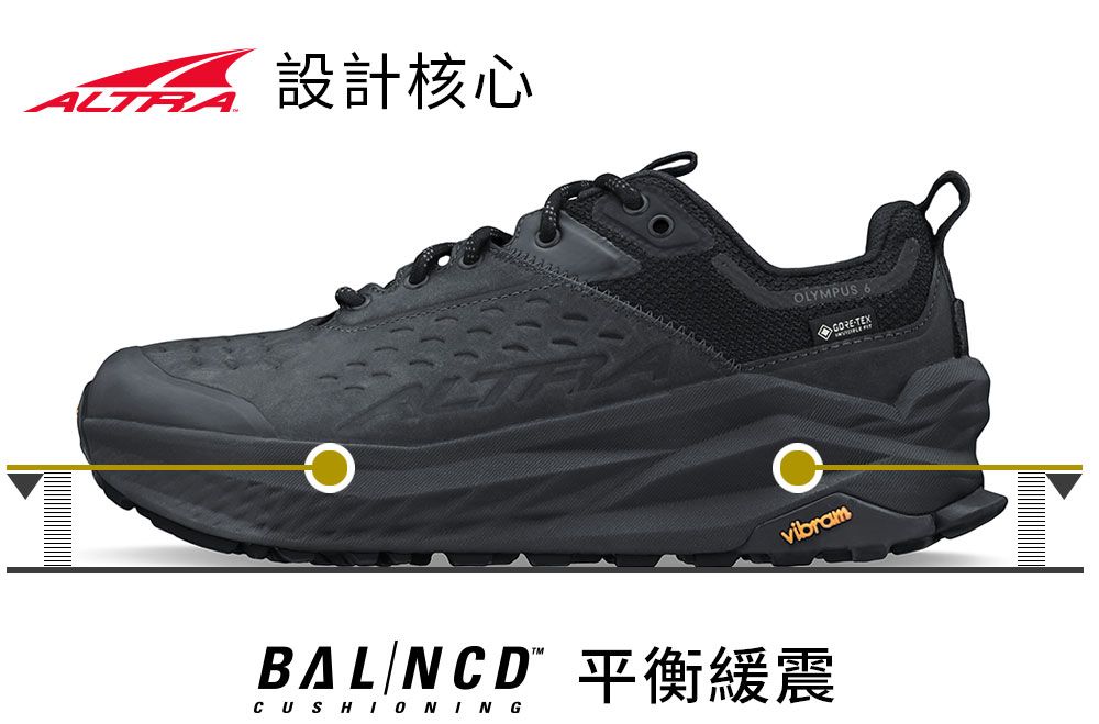 ALTRA設計核心OLYMPUS vibramBALNCD平衡緩震CUSHIONINGTEX