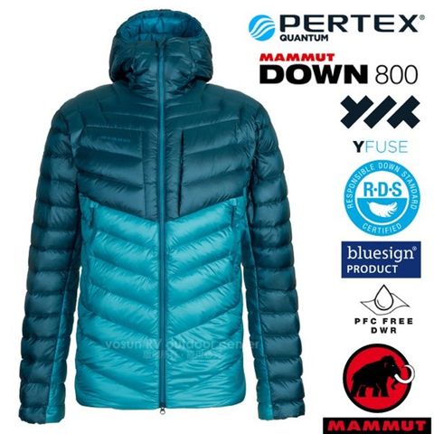 MAMMUT 長毛象 男款 Broad Peak IN 輕量保暖防風防潑連帽羽絨外套_1013-00260-50255 藍寶石/水鴨藍