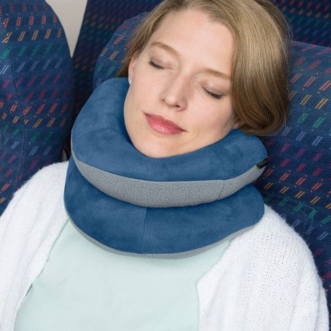 旅遊飛行必備U型頸枕《TRAVELON》3in1環繞護頸枕(藍) | 午睡枕 飛機枕 旅行枕 護頸枕 U行枕