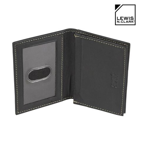 【Lewis N. Clark】RFID屏蔽小羊皮證件包｜黑色｜防盜錄、卡片夾、短夾