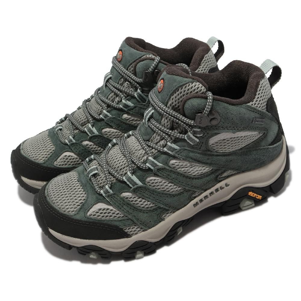 Merrell  戶外鞋 Moab 3 Mid GTX 女鞋 墨綠 黑 黃金大底 防水 登山 機能 真皮 中筒 ML036304