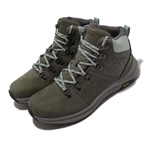 Merrell 戶外鞋 Ontario 2 Mid WP 女鞋 防水 支撐 避震 耐磨 黃金大底 灰 藍 ML036510