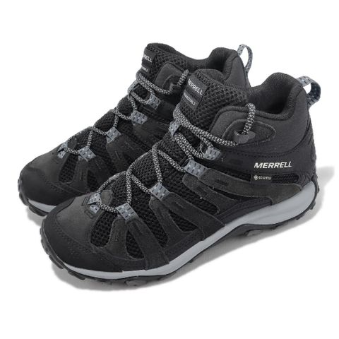 Merrell 登山鞋 Alverstone 2 Mid GTX 女鞋 黑 Gore-Tex 戶外 防水 襪套式 ML037040