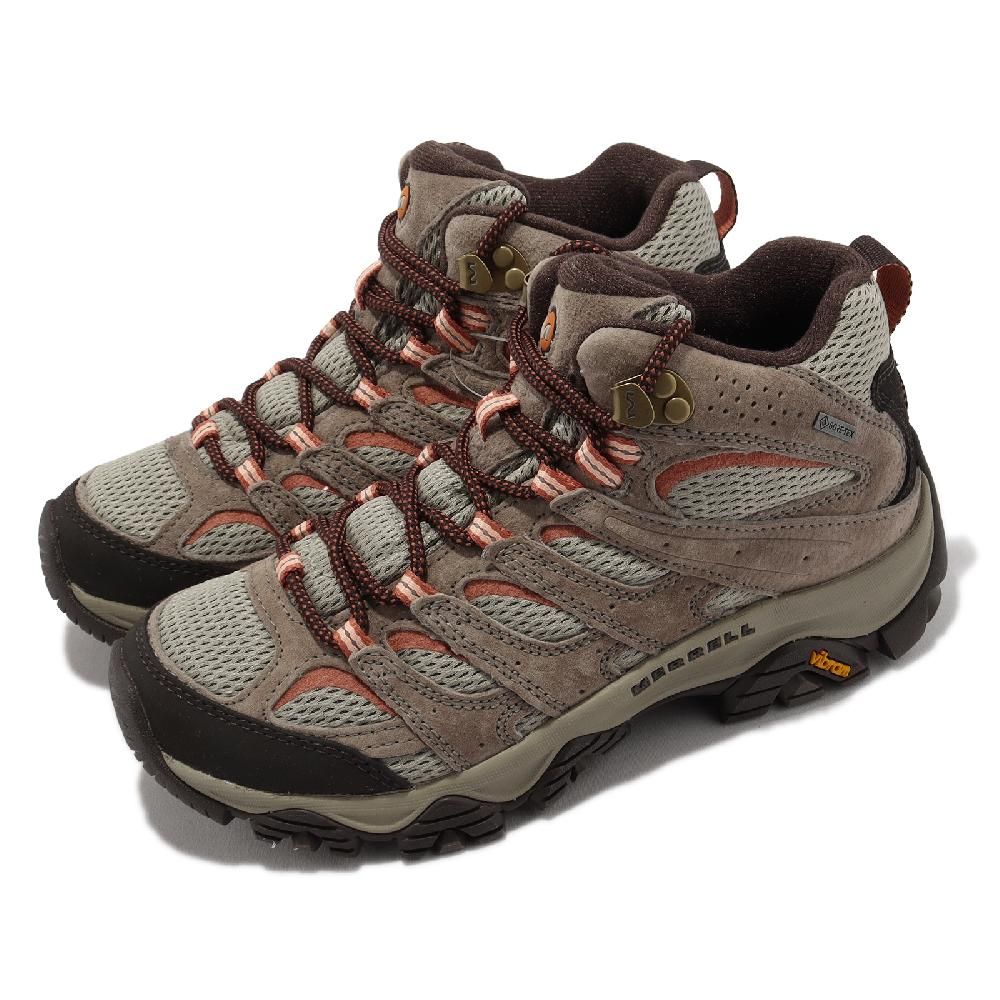 Merrell 登山鞋Moab 3 Mid GTX 女鞋棕橘防水越野郊山戶外ML500232