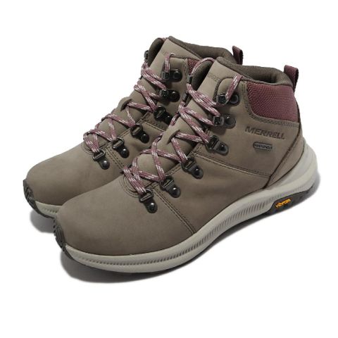 Merrell 戶外鞋 Ontario 2 Mid WP 女鞋 卡其 紫 防水 避震 耐磨 黃金大底  ML036502