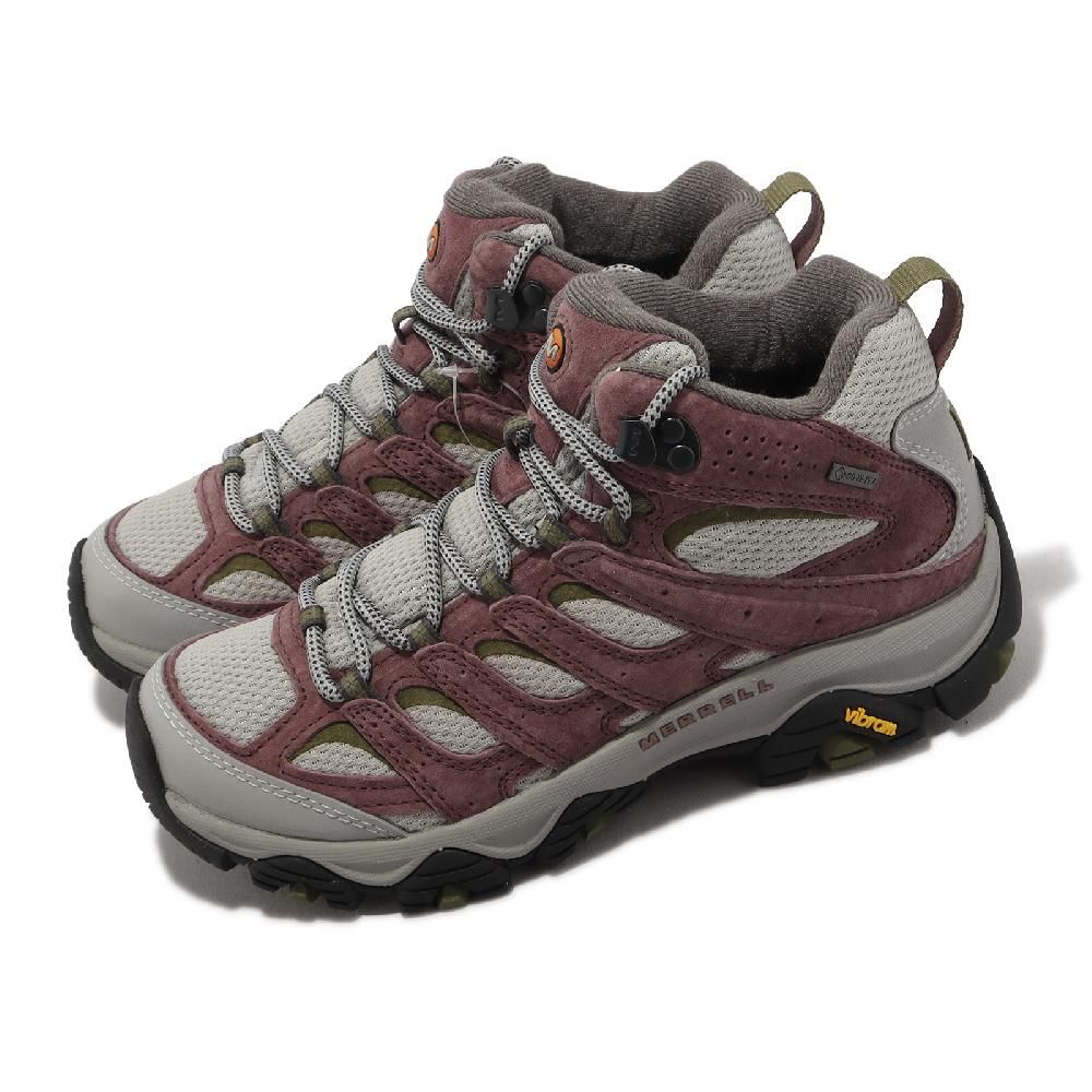 Merrell  邁樂 戶外鞋 Moab 3 Mid GTX 女鞋 粉 灰 防水 Vibram 郊山 越野 中筒 登山 ML037496