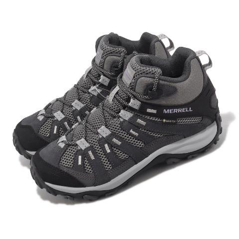Merrell 邁樂 登山鞋 Alverstone 2 Mid GTX 女鞋 灰 紫 防水 中筒 戶外 耐磨 越野 ML037542