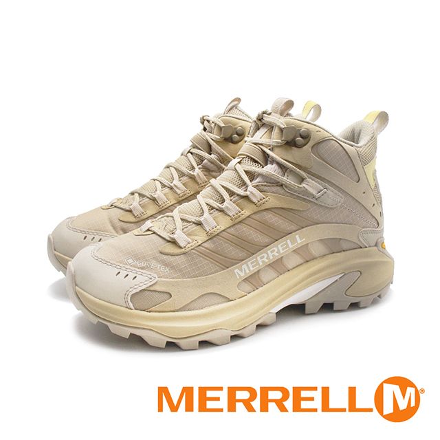 Merrell (女)MOAB SPEED 2 MID GORE-TEX防水輕量登山戶外高筒鞋 女鞋-卡其