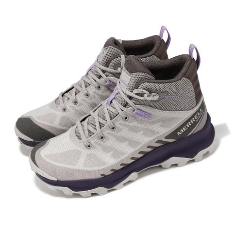 Merrell 邁樂 戶外鞋 Speed ECO Mid WP 女鞋 灰 紫 防水鞋面 緩衝 抓地 郊山 登山鞋 ML037864