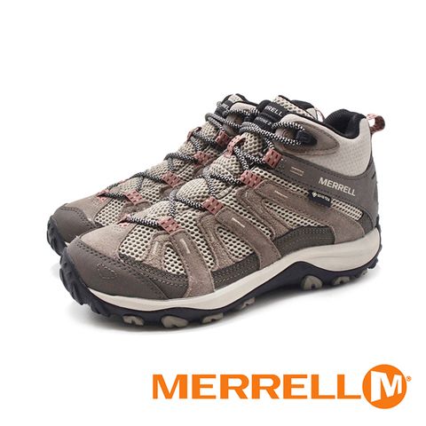 MERRELL(女)ALVERSTONE 2 MID GORE-TEX防水中筒經典登山鞋 女鞋-灰棕粉