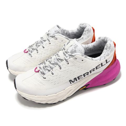 Merrell 邁樂 越野跑鞋 Agility Peak 5 女鞋 白 紫 橘 橡膠大底 回彈 抓地 運動鞋 ML068234