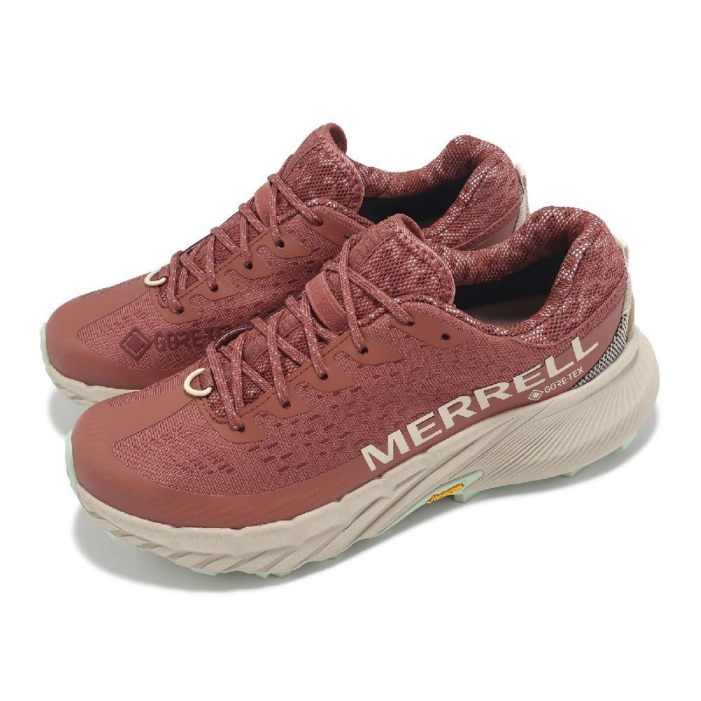 Merrell  邁樂 越野跑鞋 Agility Peak 5 GTX 女鞋 磚紅 米白 防水 襪套 橡膠大底 運動鞋 ML068256