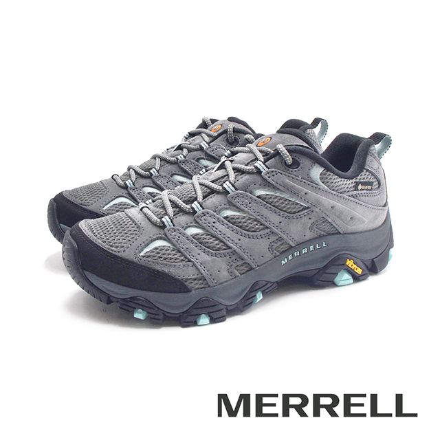 Merrell (女)MOAB 3 GORE-TEX防水登山健行鞋 女鞋-寬楦灰藍綠色