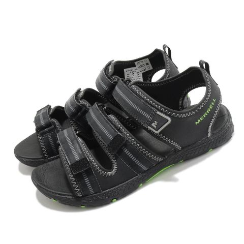 Merrell 涼鞋 M-Hydro Creek 運動 女鞋 童鞋 魔鬼氈 透氣 鞋面寬度可調 中大童 黑 綠 MK262554 MK262554