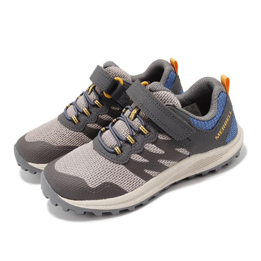 Merrell  邁樂 越野跑鞋 Nova 3 中童 灰 藍 魔鬼氈 緩衝 抓地 小朋友 郊山 健行 運動鞋 MK267664