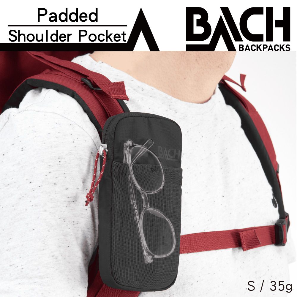 BACH  Padded Shoulder Pocket 方形肩帶手機包 黑色 S