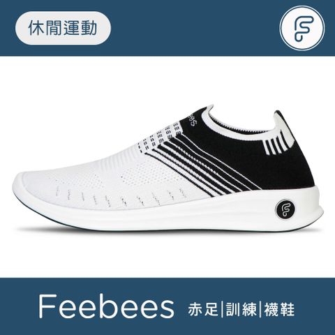 Feebees 防潑水懶人運動襪鞋-一腳蹬 / 黑 (23-29)