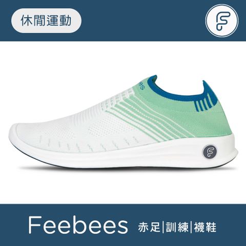 Feebees 防潑水懶人運動襪鞋-一腳蹬 / 綠 (23-29)