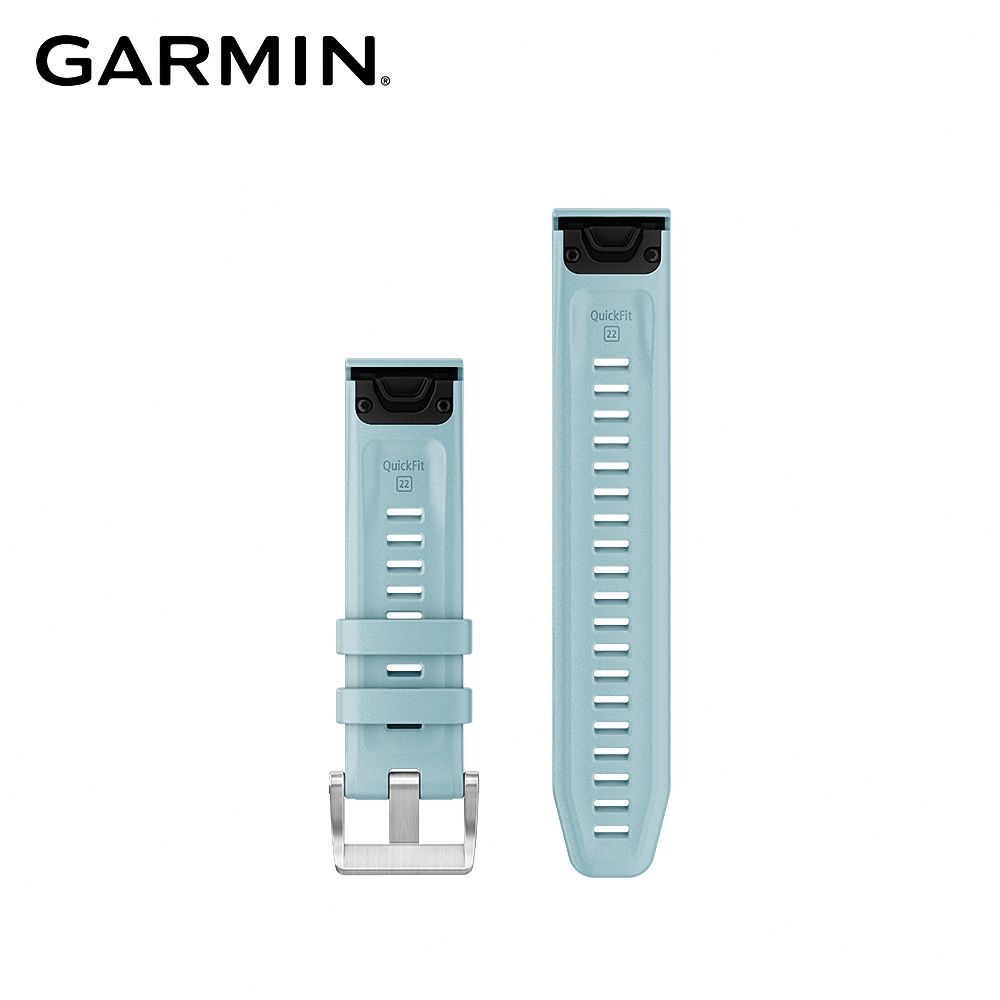 GARMIN  QuickFit 22mm 天青藍矽膠錶帶 (含加長型錶帶)