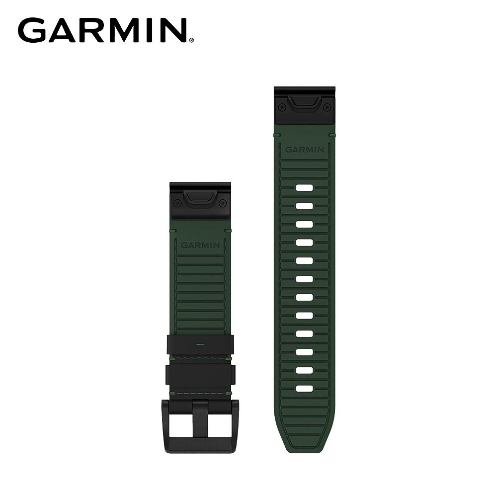 GARMIN  QuickFit 22mm 黑色皮革 FKM氟橡膠混合材質錶帶