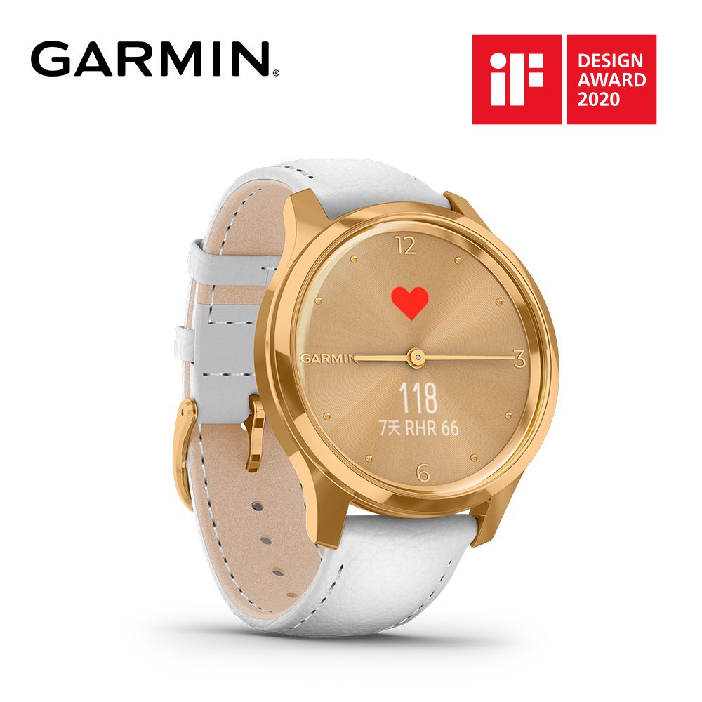 GARMIN vivomove Luxe 指針智慧腕錶(皮革款錶帶) - PChome 24h購物