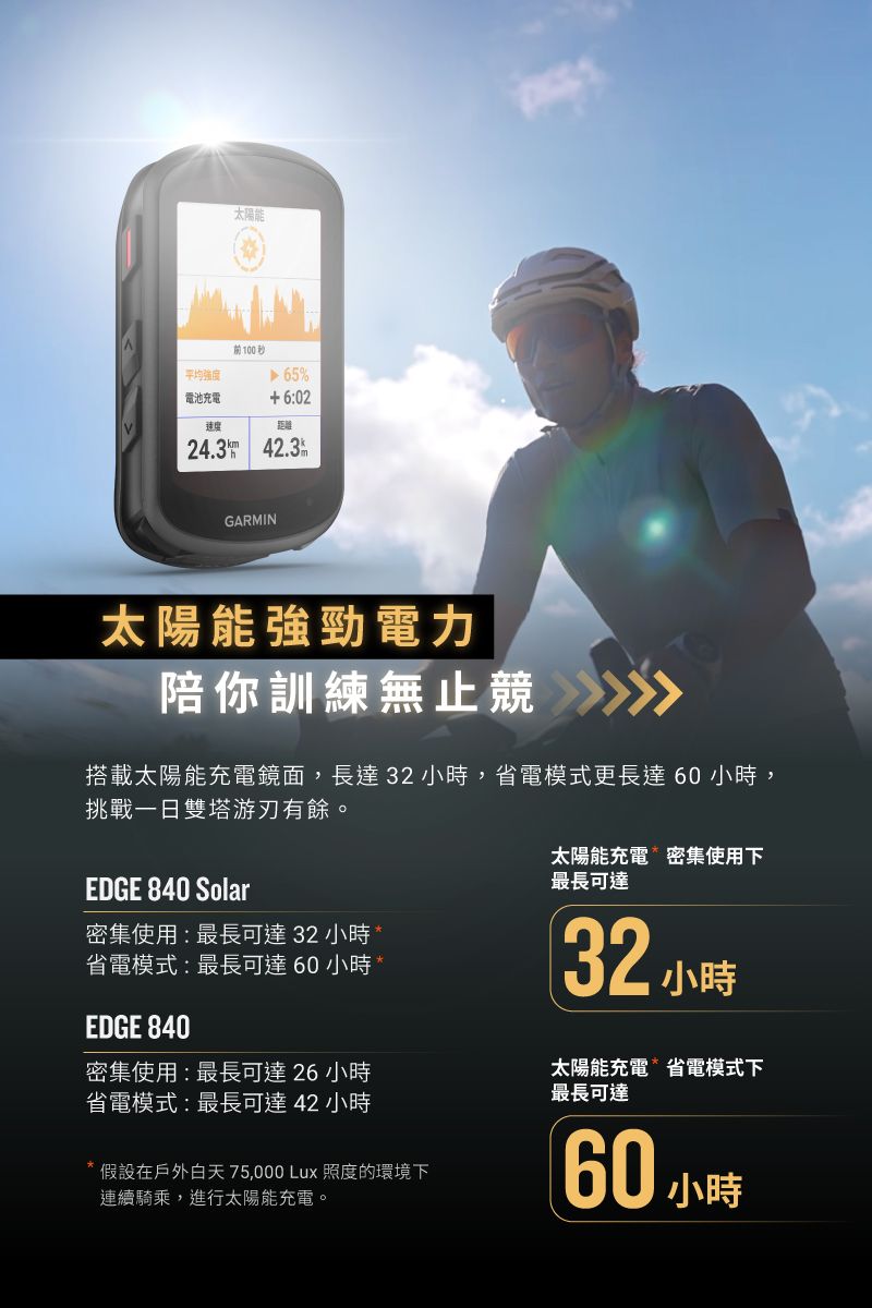 GARMIN Edge 840 Solar 太陽能GPS自行車衛星導航- PChome 24h購物