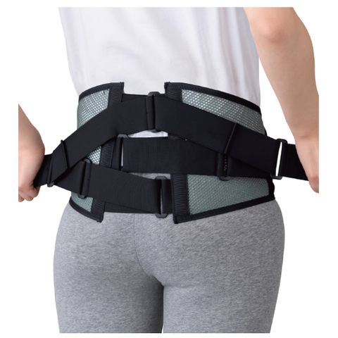 【MIZUNO 美津濃】骨盆護腰帶 (透氣加寬型) C3JKB30305 (黑X灰)