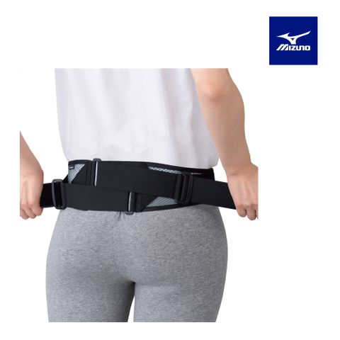 【MIZUNO 美津濃】骨盆護腰帶 (透氣型) C3JKB30405 (黑X灰)