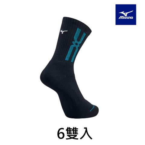 MIZUNO 美津濃 男運動厚底襪 6雙入 32TXB00831Q 黑x白x藍