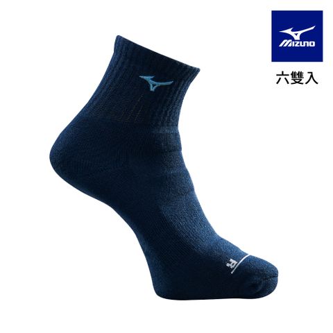 【MIZUNO 美津濃】男運動厚底短襪 6雙入 32TXB00129Q(深藍x藍）