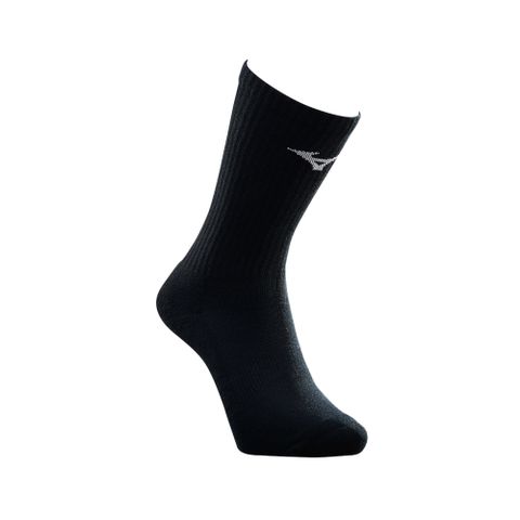 【MIZUNO 美津濃】男運動厚底中統襪 6雙入 32TXC10694Q（黑x白)