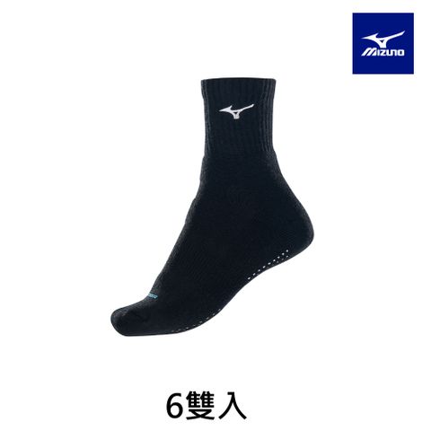 【MIZUNO 美津濃】女運動厚底短襪 6雙入 32TXC71109Q（黑x白）