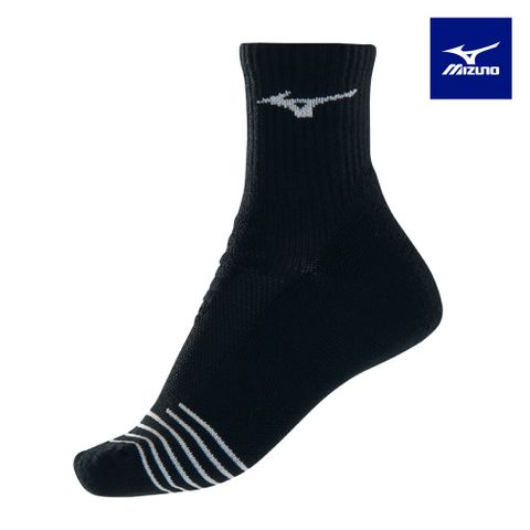 【MIZUNO 美津濃】女運動厚底短襪 6雙入32TXB61091Q（黑x白）