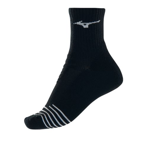 【MIZUNO 美津濃】女運動厚底短襪 6雙入32TXB61091Q（黑x白）