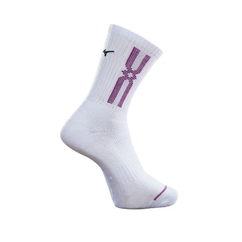 【MIZUNO 美津濃】男運動厚底襪(加大) 6雙入 32TXB00942Q（白x紫）