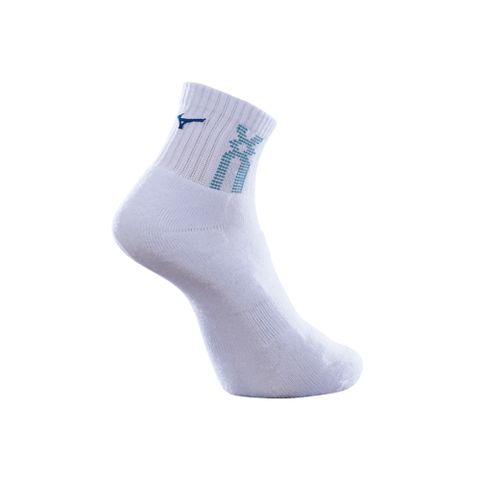 【MIZUNO 美津濃】男運動厚底短襪 6雙入 32TXB00633Q（白x灰藍）
