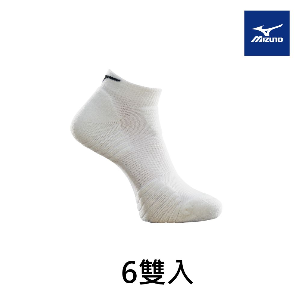 MIZUNO 美津濃 男運動厚底踝襪 6雙入 32TXB20301Q白x黑