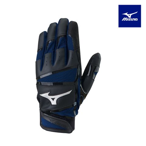 MIZUNO 美津濃 NEW B-303 打擊手套(雙) 1ETEA43314 (黑x深藍)