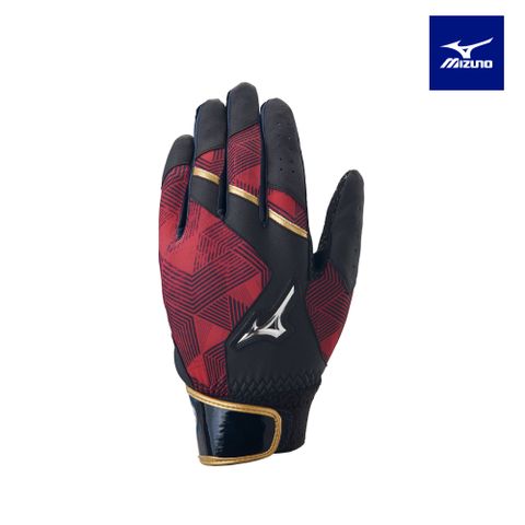 MIZUNO 美津濃 打擊手套(雙) 1ETEA50296 (紅紋)