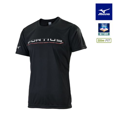 【MIZUNO 美津濃】Slim FIT合身版型 男款羽球短袖T恤 72TAB50809 (黑)
