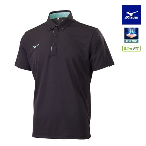 【MIZUNO 美津濃】男款短袖POLO衫 32TAC01709（黑）