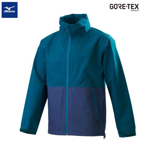 【MIZUNO 美津濃】男款GORE-TEX連帽夾克 B2TE2W9981 (藍綠x鐵灰藍)