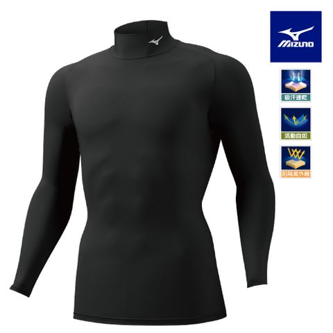 【美津濃MIZUNO】男款BIO GEAR 長袖緊身衣 32MA115009 (黑)