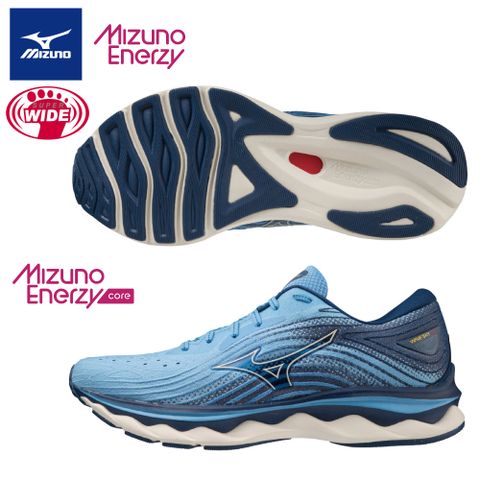 【MIZUNO 美津濃】WAVE SKY 6 一般型超寬楦男款慢跑鞋 J1GC221153
