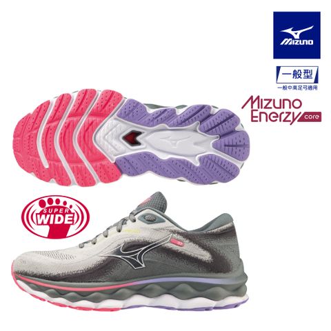 【MIZUNO 美津濃】WAVE SKY 7 一般型超寬楦女款慢跑鞋 J1GD231221